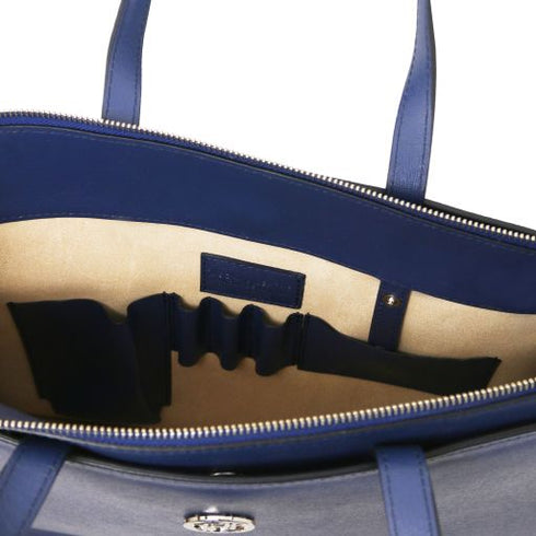 Palermo - Saffiano Leather briefcase 3 compartments for women